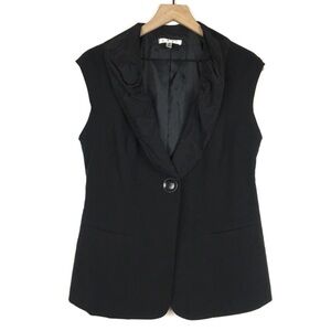 CABI Dinner Vest Style 917 Sleeveless Tuxedo Solid Black Minimalist Classic 6